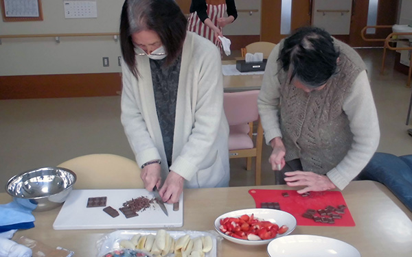 チョコレートフォンデュ　料理