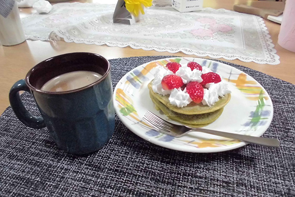 あんこバターサンドの抹茶パンケーキ作り♪