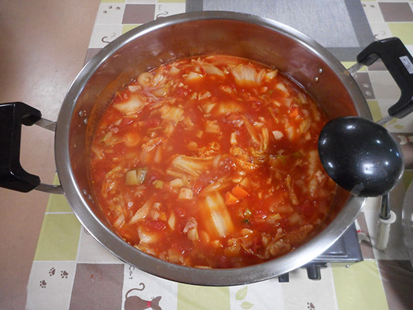 ミネストローネスープを作りました