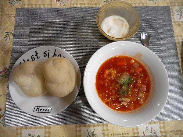 ミネストローネスープを作りました