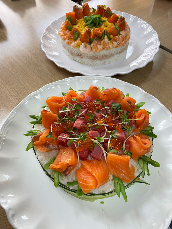 「お花寿司ケーキ」作り