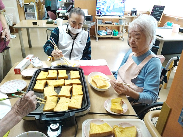 フレンチトースト作り